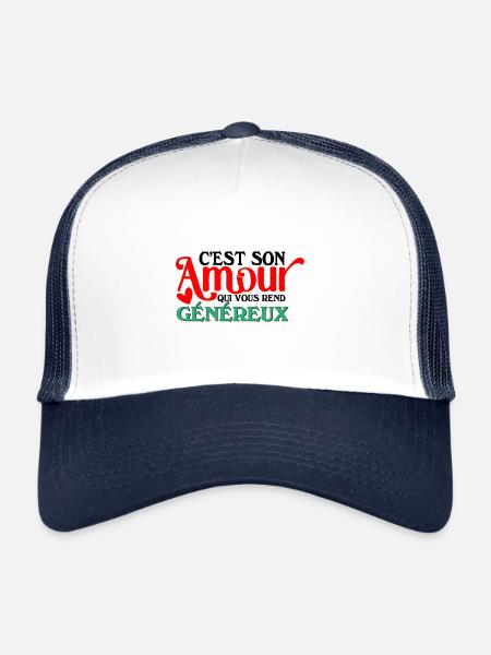 C'est son amour - Casquette trucker - blanc/marine - Devant