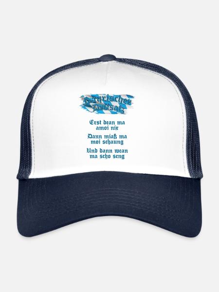 Bayrischer Dreisatz BOARISCHER DREISATZ - Trucker Cap - Weiß/Navy