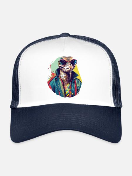 Snake on the Street | City Snake - Trucker Cap - white/navy - Front