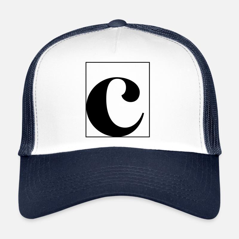 Buchstaben-Alphabet c - Trucker Cap - Weiß/Navy