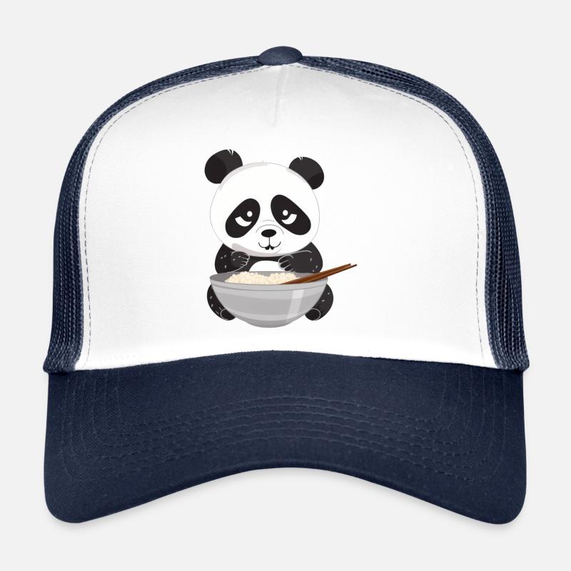 Panda aux baguettes et riz, asiatique Casquette trucker 