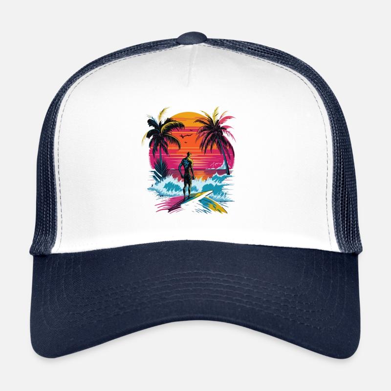 Summer Sun Palm Beach Island Surfboard - Trucker Cap - white/navy