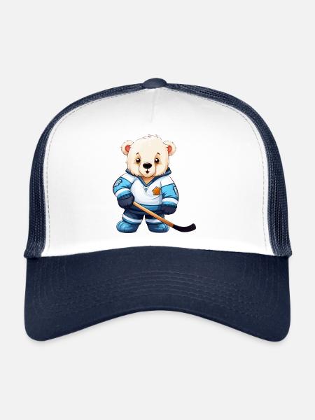 Carlin à la pastèque, Fruity Dog Design - Casquette trucker  - blanc/marine - Devant