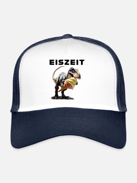 L’ère glaciaire avec les dinosaures - Casquette trucker  - blanc/marine - Devant