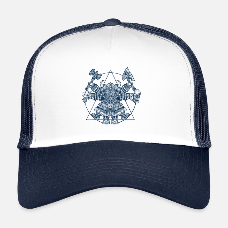 Viking Dwarf - Vitruvian Da Vinci Style Trucker Cap