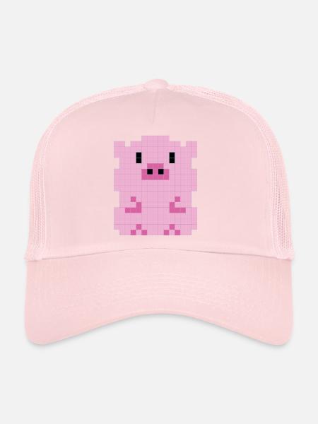 A pixelated piglet - Trucker Cap - pale pink - Front