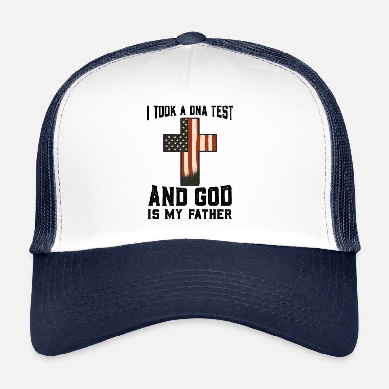 Gott Christ Christlicher Spruch - Trucker Cap - Weiß/Navy