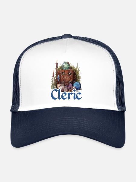 Les clercs et les guérisseurs sont vos favoris RPG - Casquette trucker  - blanc/marine - Devant