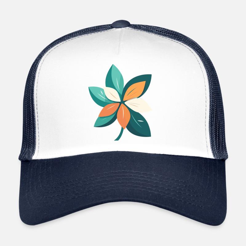 Jasmine flower in cartoon style - Trucker Cap - white/navy