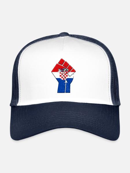 Croatie Drapeau Pays croate Fierté Famille autochtone - Casquette trucker  - blanc/marine - Devant