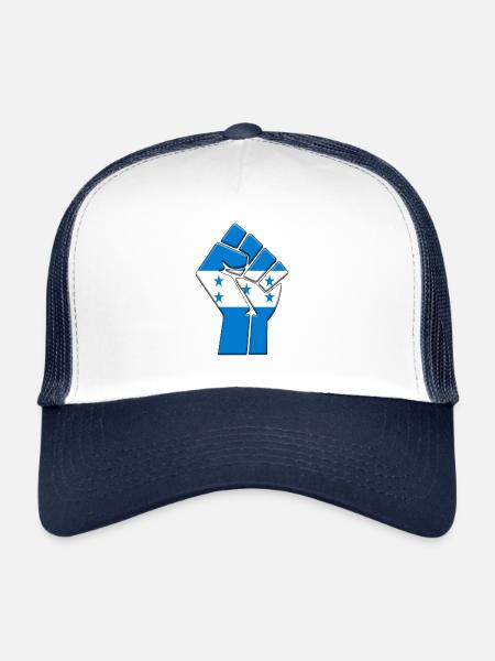 Drapeau du Honduras Honduran Country Pride Natif - Casquette trucker  - blanc/marine - Devant