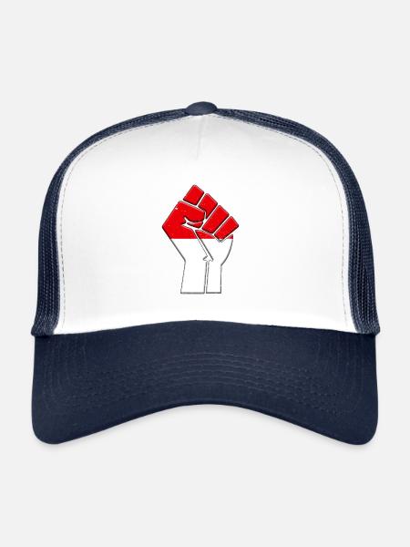 Indonesia Flag Indonesian Country Pride Native - Trucker Cap - white/navy - Front