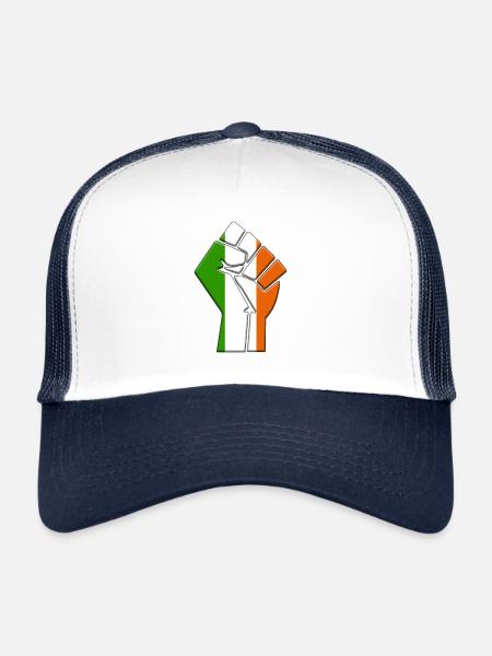 Ireland Flag Irish Country Pride Native Ancestry - Trucker Cap - white/navy - Front