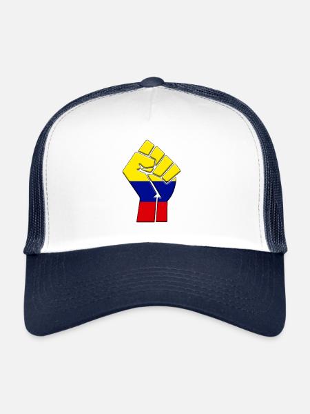 Colombia Flag Colombian Country Pride Native - Trucker Cap - white/navy - Front