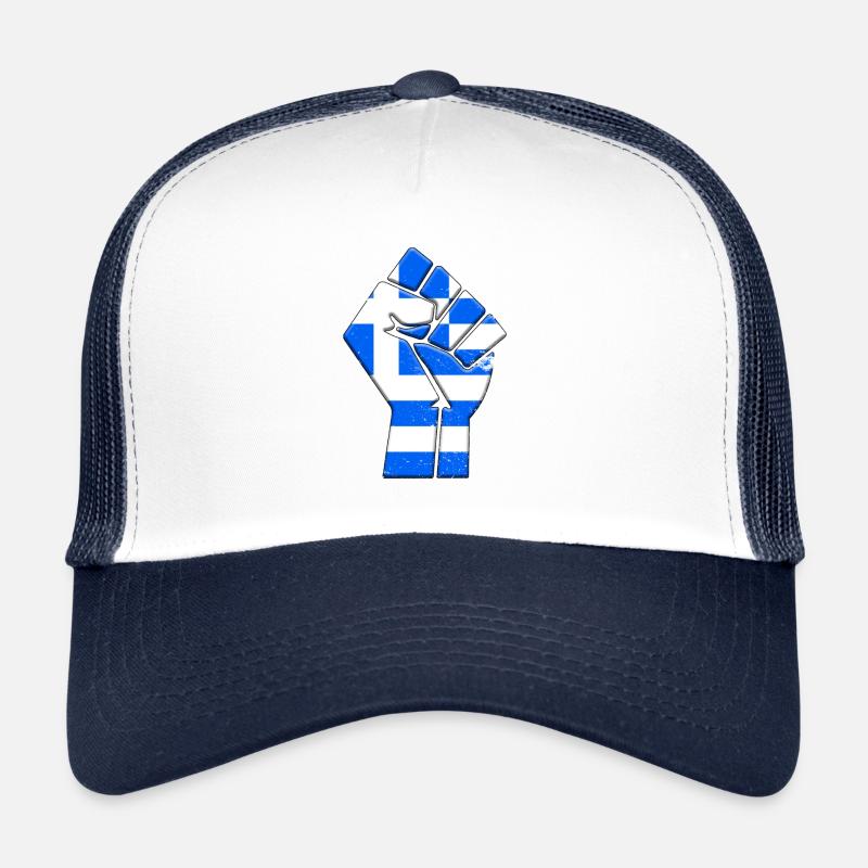 Grèce Drapeau Pays Grec Fierté Famille Native Casquette trucker 