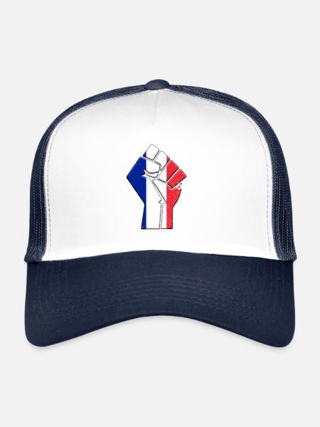 France Flag French Country Pride Native Family - Trucker Cap - white/navy - Front