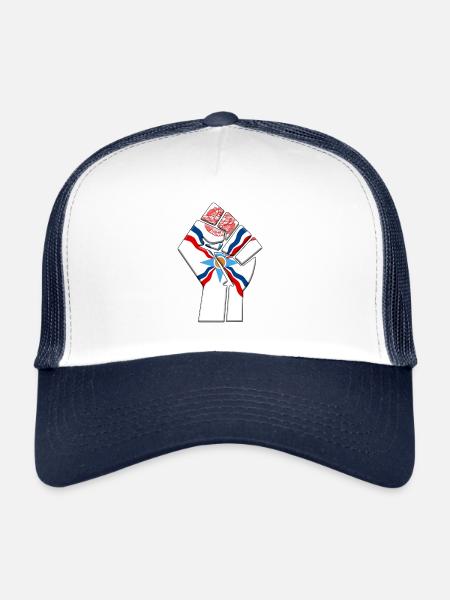 Drapeau assyrien - Casquette trucker  - blanc/marine - Devant