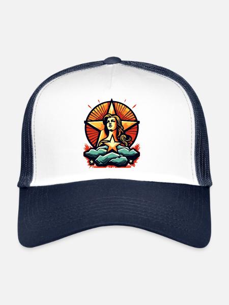 Une star et une héroïne de notre temps - Casquette trucker  - blanc/marine - Devant