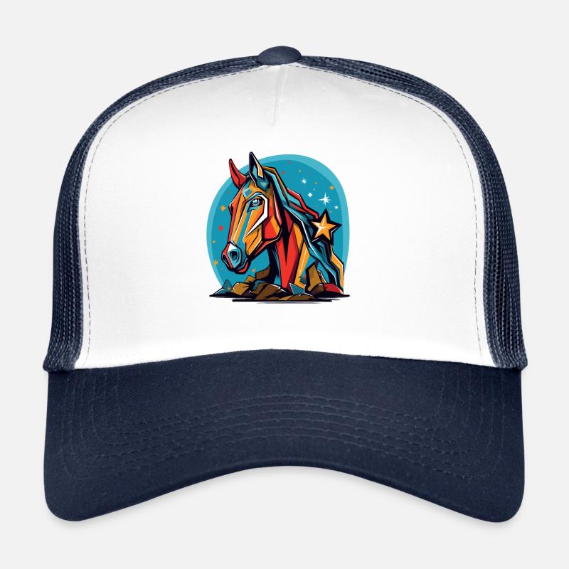 Des étoiles et un cheval coloré Casquette trucker 