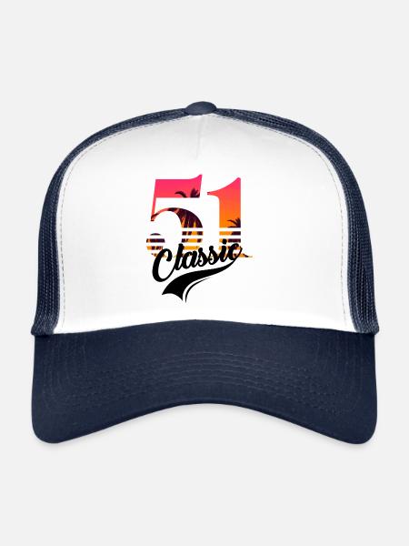 Vintage 1951-51e anniversaire - Casquette trucker  - blanc/marine - Devant