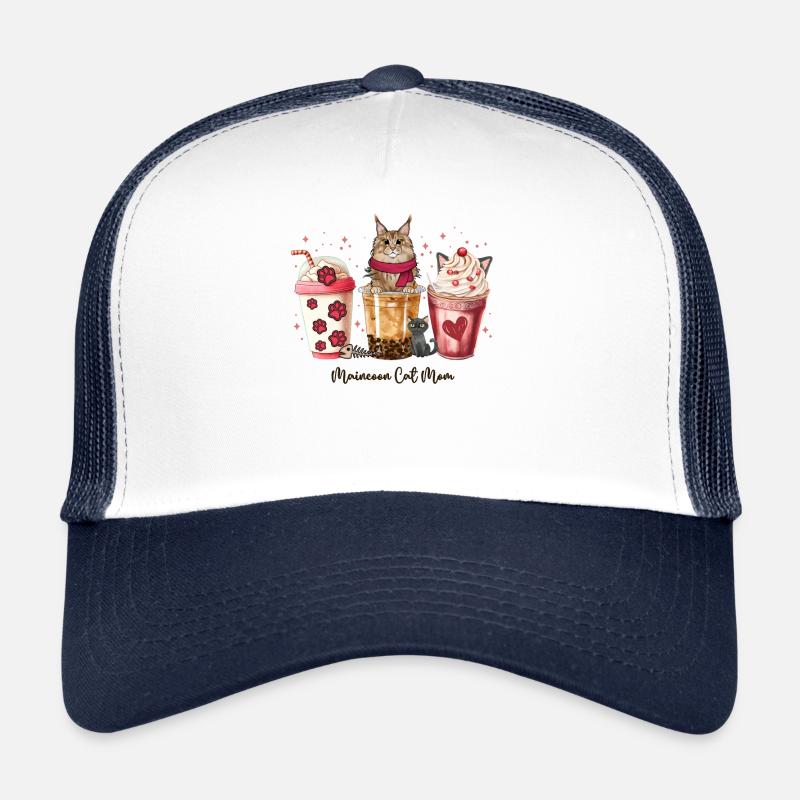 Mignon petit café et mes tasses à café Maincoon Cat Casquette trucker 