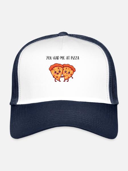 You Had Me At Pizza - Trucker Cap - white/navy - Front