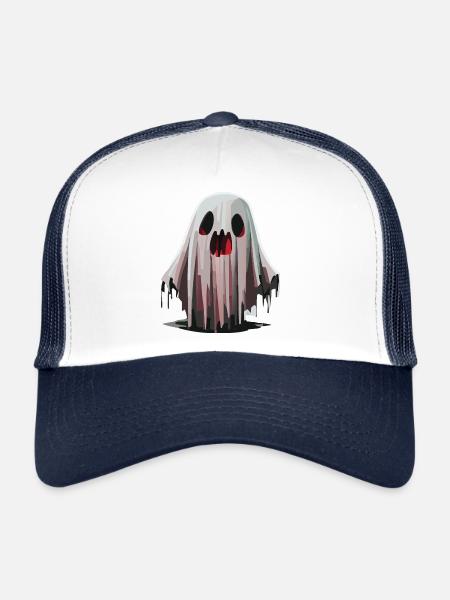 Scary Ghost / Halloween - Trucker Cap - white/navy - Front