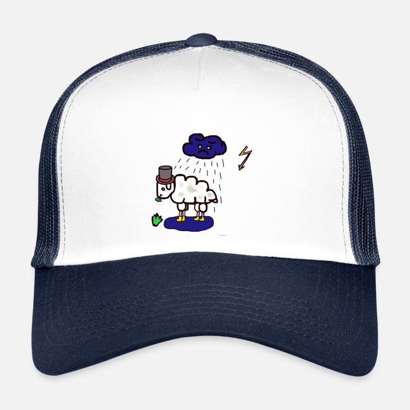 Schlecht Wetter Schaf Regenwolke Regen Hammel - Trucker Cap - Weiß/Navy