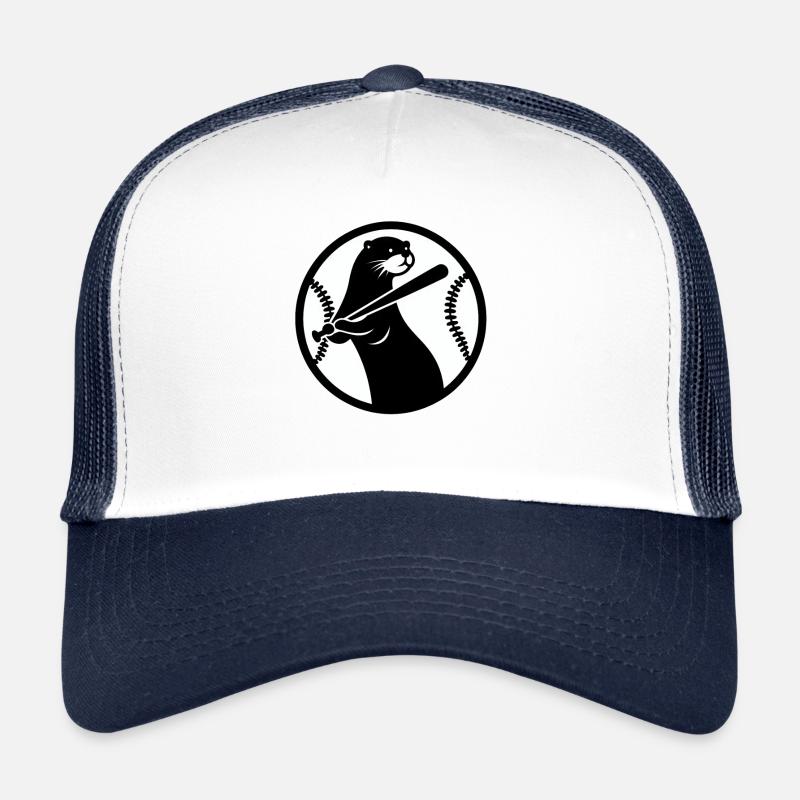 Otter Baseball Silhouette - Trucker Cap - Weiß/Navy
