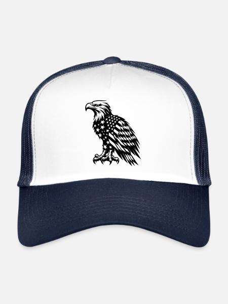 Eagle in U.S. Flag | Eagle American Football USA - Trucker Cap - white/navy - Front