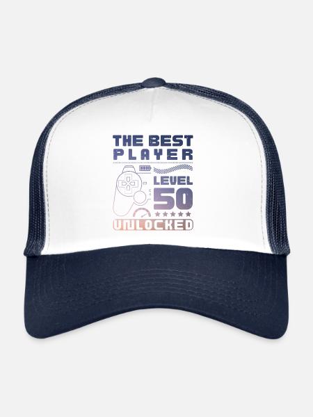 The Best Player, Level 50 Unlocked - Casquette trucker  - blanc/marine - Devant