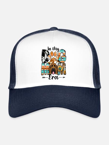 Bloodhound Dog In My Dog Mom Era Fur Baby Mothers - Trucker Cap - white/navy - Front