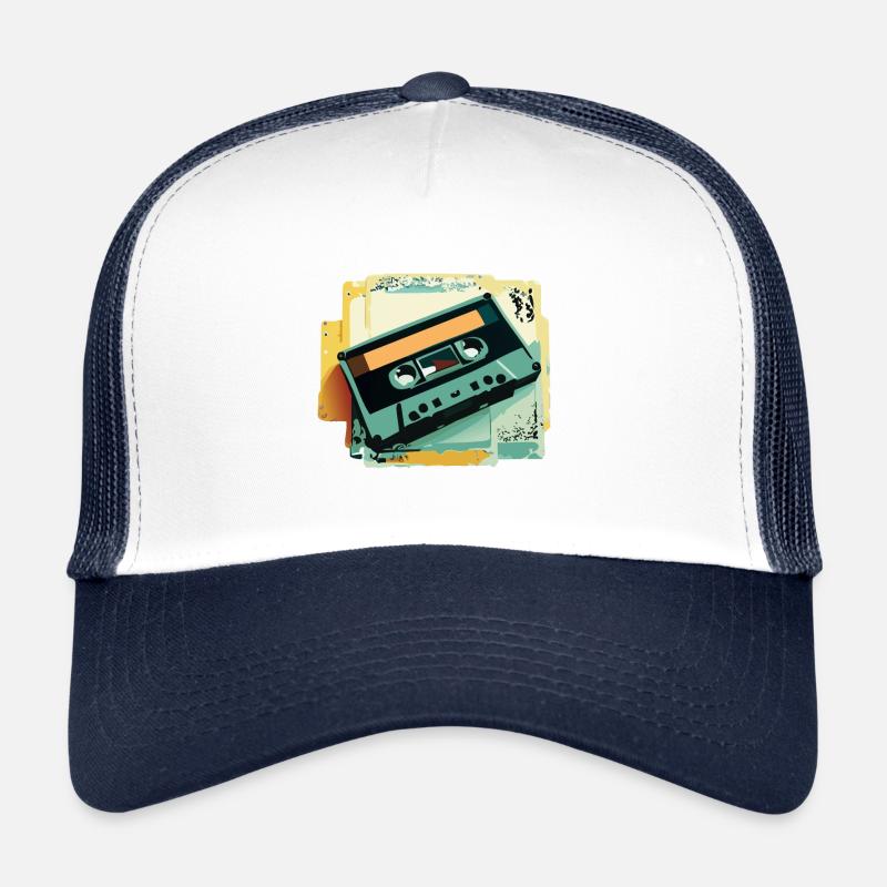 Kassette - Trucker Cap - Weiß/Navy