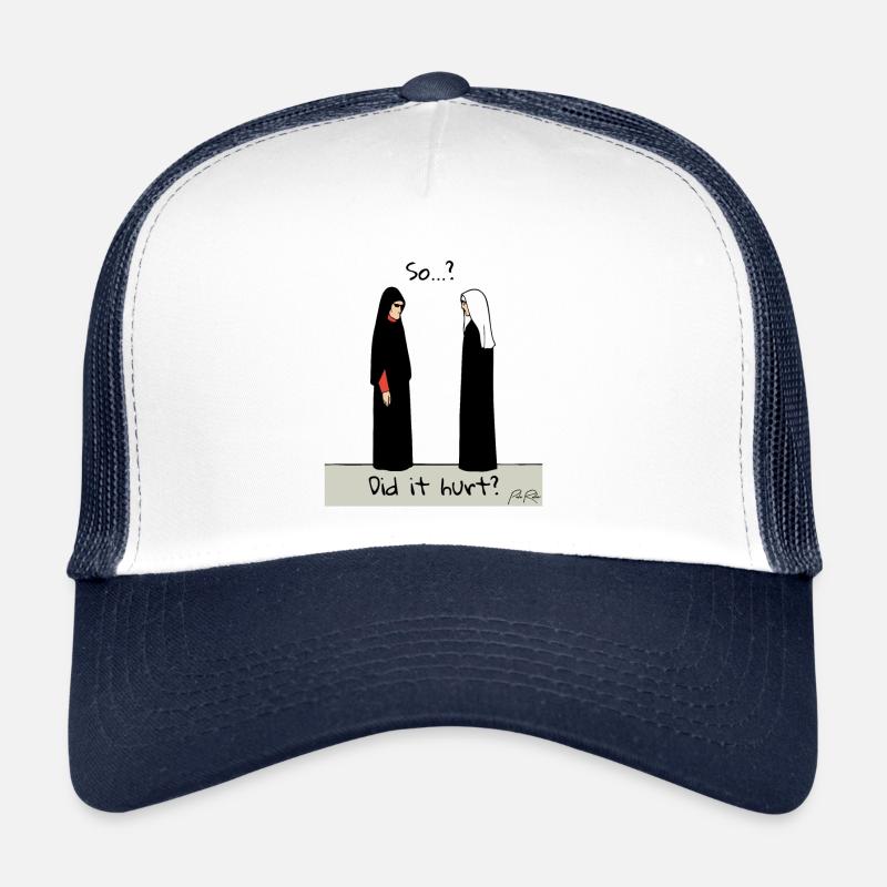 Une rencontre fortuite, ça a fait mal ? - Casquette trucker - blanc/marine