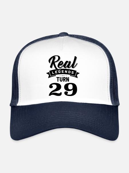Real Legends fête ses 29 et 29 ans - Casquette trucker  - blanc/marine - Devant