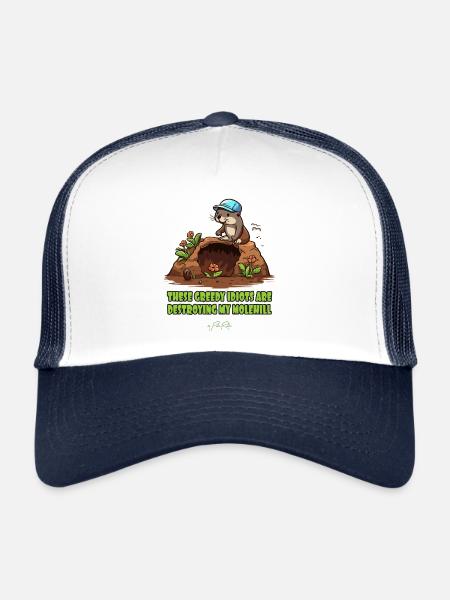 The environmentally conscious mole gardener - Trucker Cap - white/navy - Front