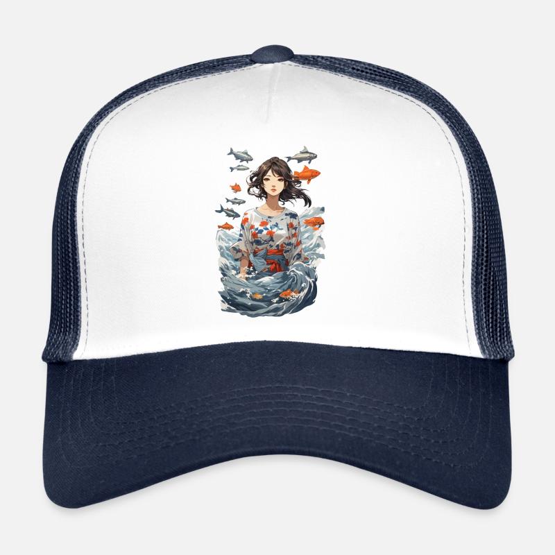 Anime Ocean Koi Fantasy Conception esthétique Casquette trucker 