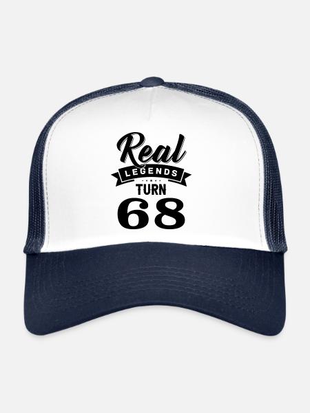De vraies légendes ont 68 ans, 68 ans - Casquette trucker  - blanc/marine - Devant