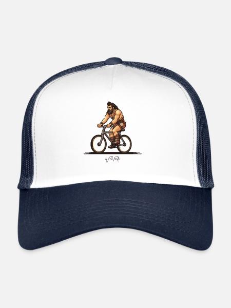 Vélo de montagne Pixel Design Caveman Barbarian - Casquette trucker  - blanc/marine - Devant