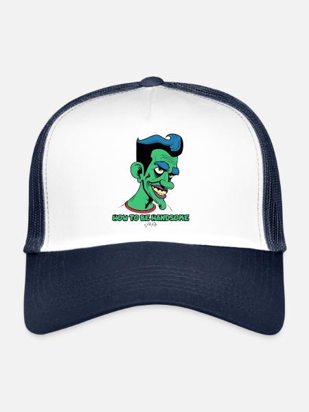 Comment bien paraître : homme de dessin animé attrayant - Casquette trucker  - blanc/marine - Devant