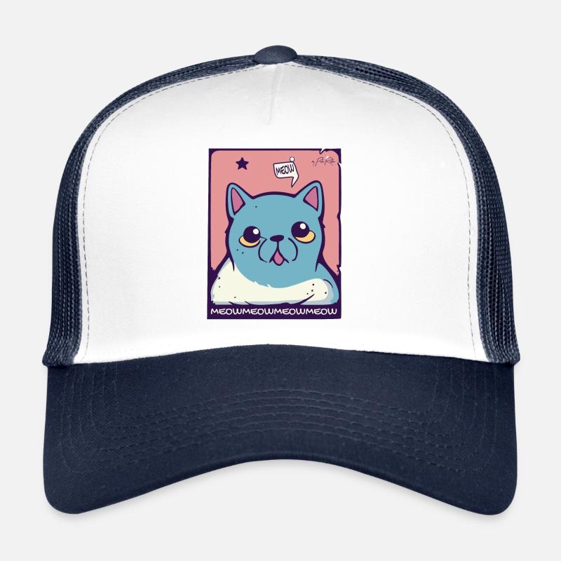 Meow and whining cat - Trucker Cap - white/navy