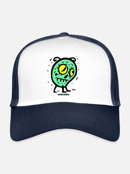 A Sad Cartoon Monster - Trucker Cap - white/navy - Front
