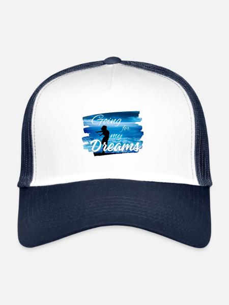 À la poursuite de mes rêves - Casquette trucker  - blanc/marine - Devant