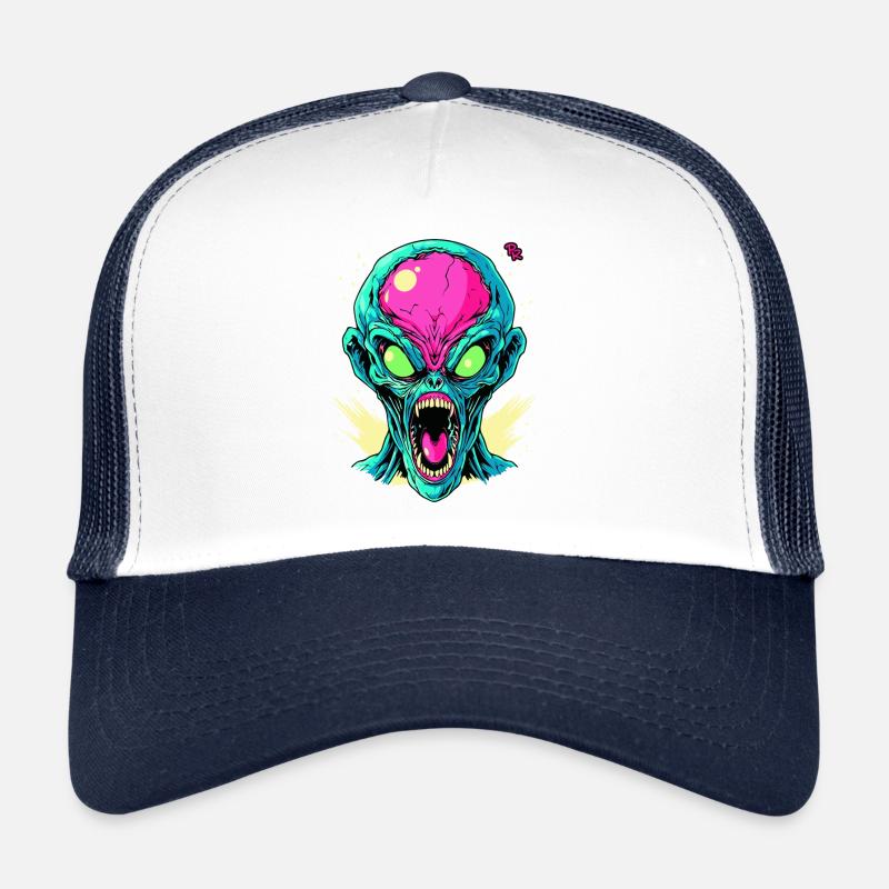 Rose Vert En Colère Cool Alien Casquette trucker 
