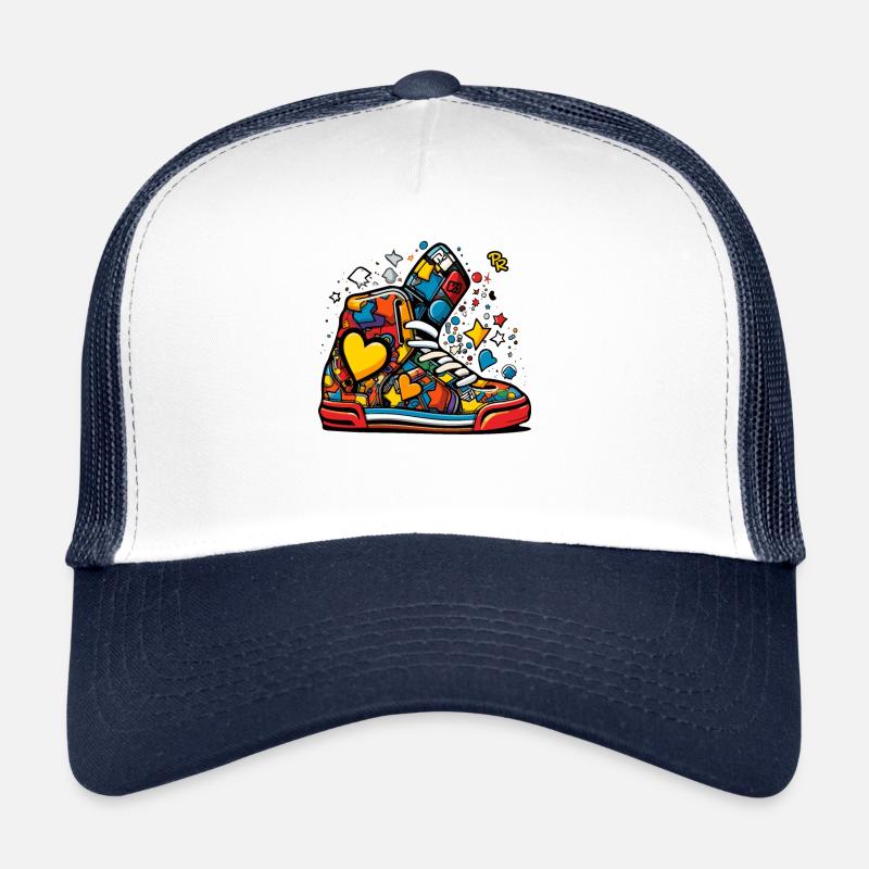 Cartoon Graffiti Love Baskets Casquette trucker 
