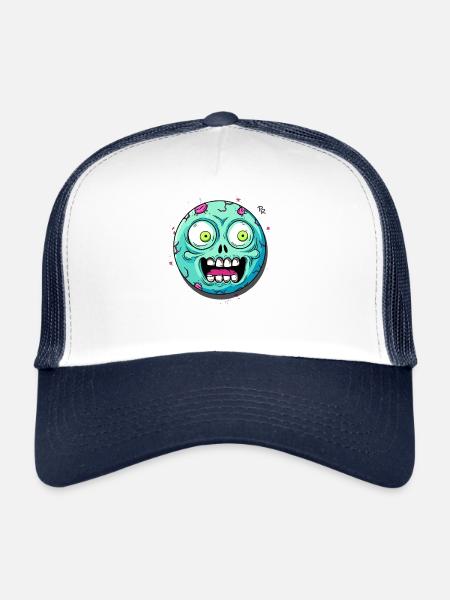 Eyes wide open: Shock, a zombie - Trucker Cap - white/navy - Front