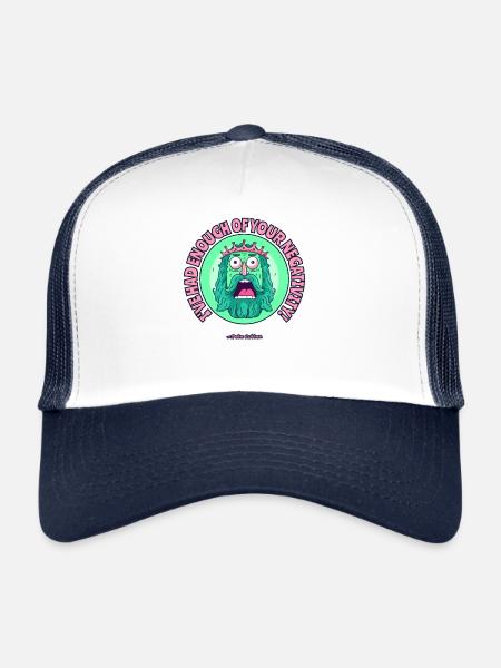 Assez de votre négativité ! - Casquette trucker  - blanc/marine - Devant
