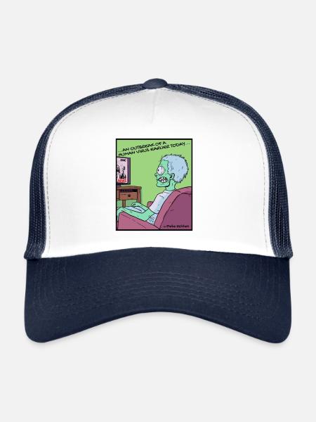 Mauvais dans les nouvelles zombies, les gens - Casquette trucker  - blanc/marine - Devant