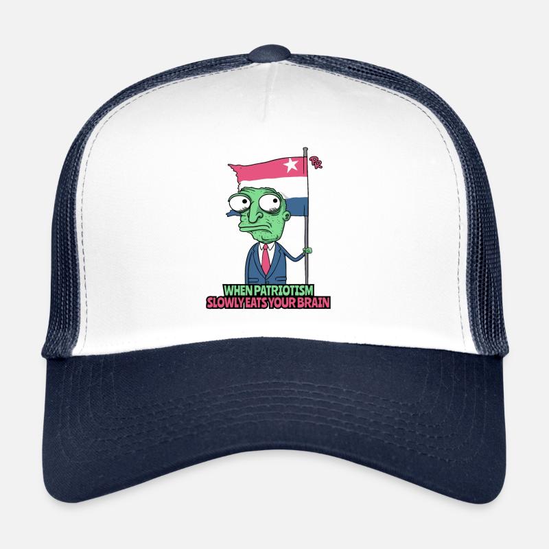 Too much patriotism eats brains, zombie patriot Trucker Cap