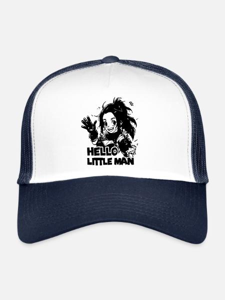 Cute Anime Warrior: Hello Little Man - Trucker Cap - white/navy - Front